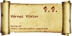 Várnai Viktor névjegykártya